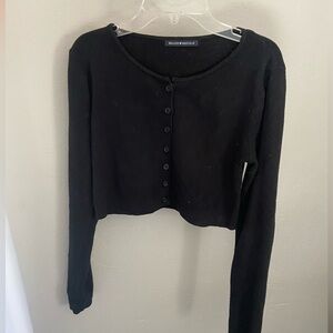 Brandy Melville Black Athelia Knit Top Long Sleeve